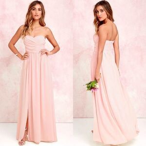 Lulus | Moonlight Serenade Peach Strapless Maxi DressNWT Size XL